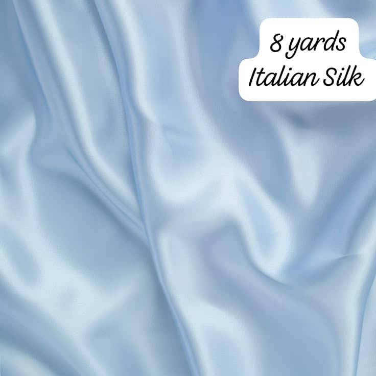 Sky Blue Plain Italian Silk
