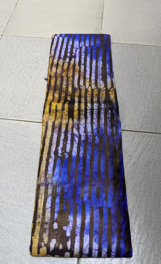 Cobalt & Gold Rain Batik Silk