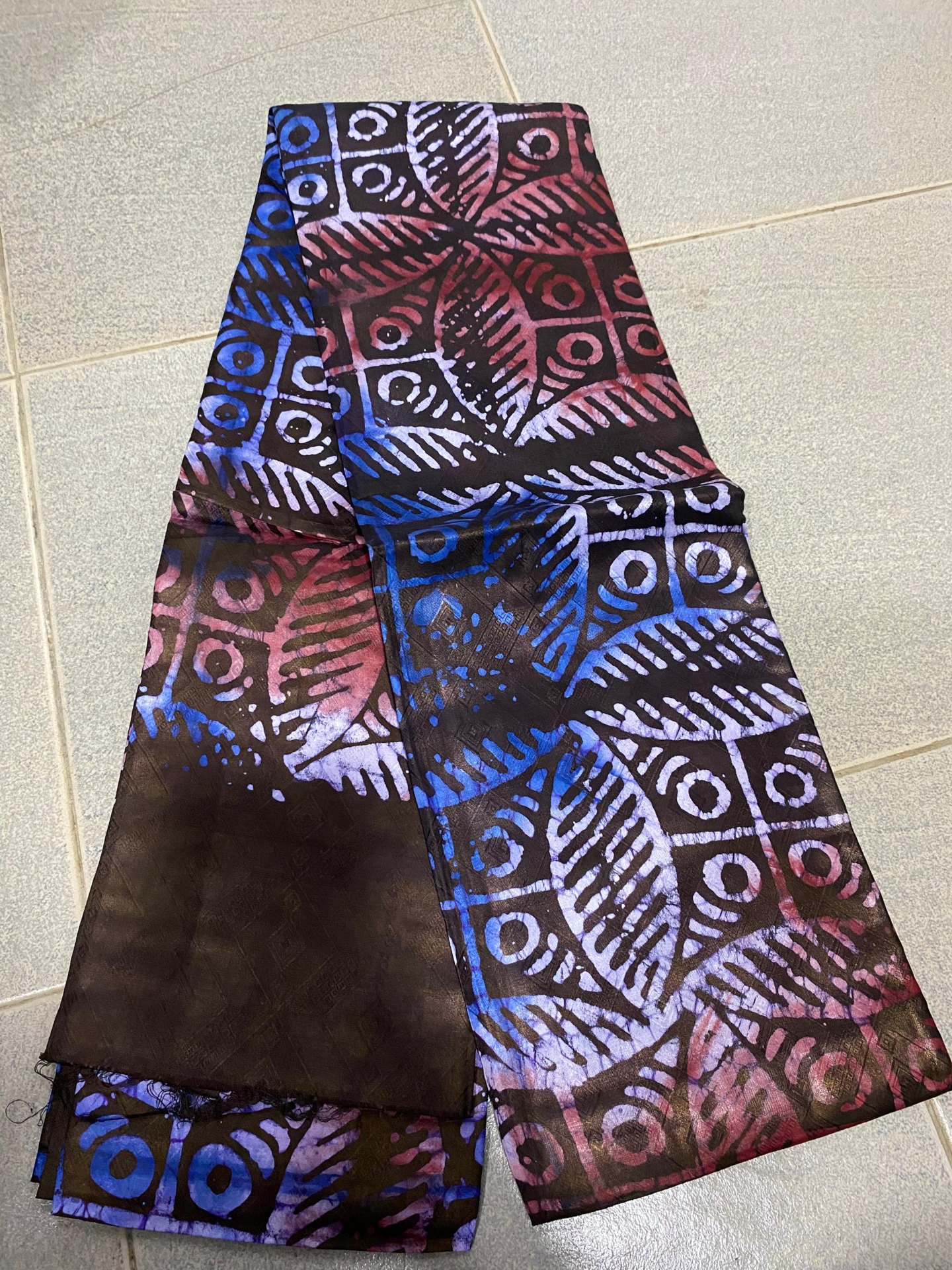 Sapphire & Rose Tribal Batik Silk