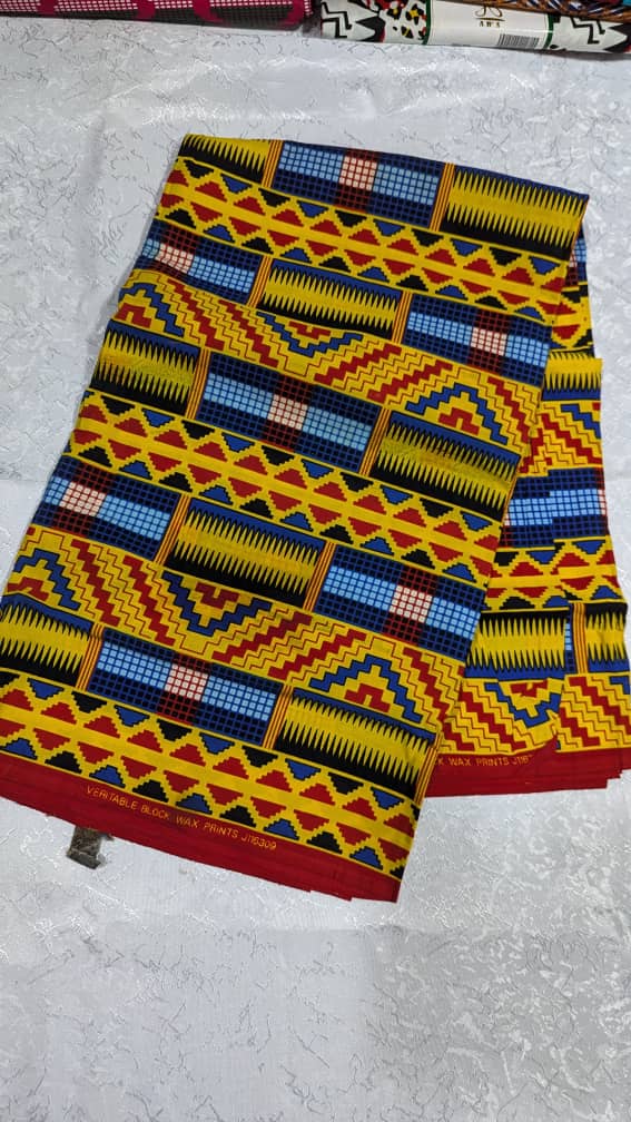 Veritable Block Wax Cobalt Sunburst Kente