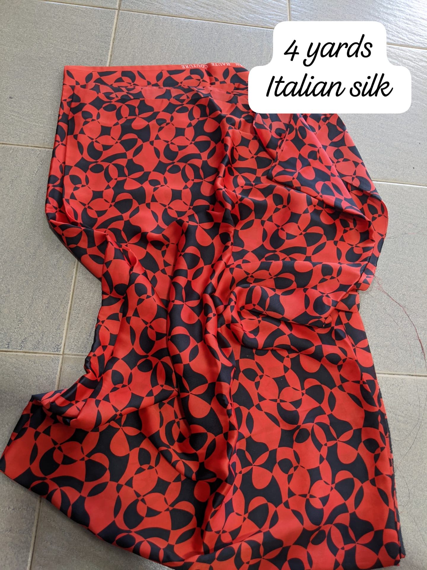 Scarlet Geometric Haute Couture Silk
