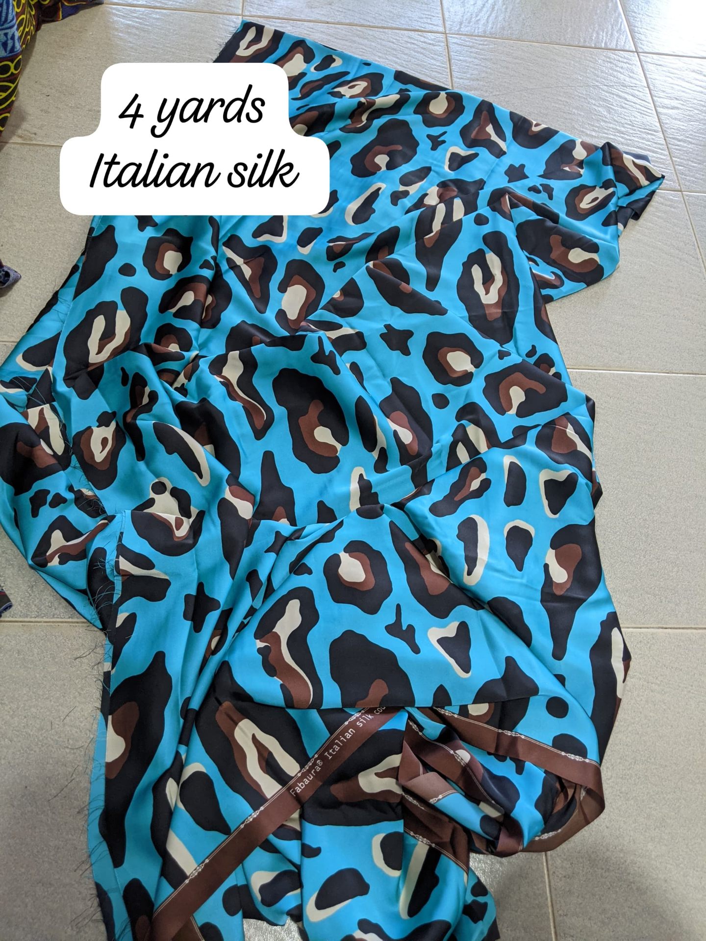 Turquoise Leopard Italian Silk