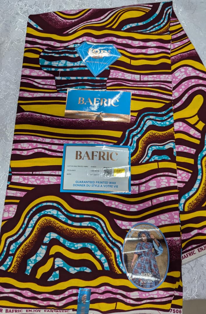 Bafric Mauve & Mustard Batik Wave