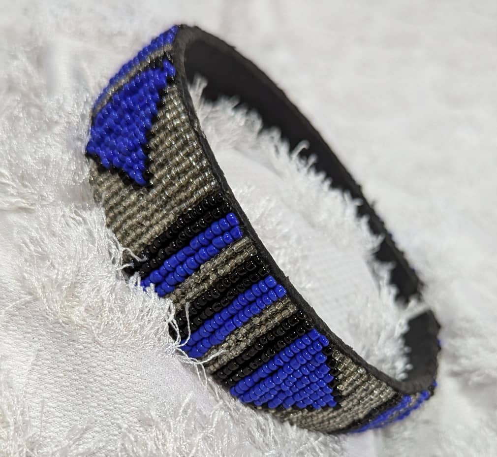 Cobalt Arrow Beaded Headband