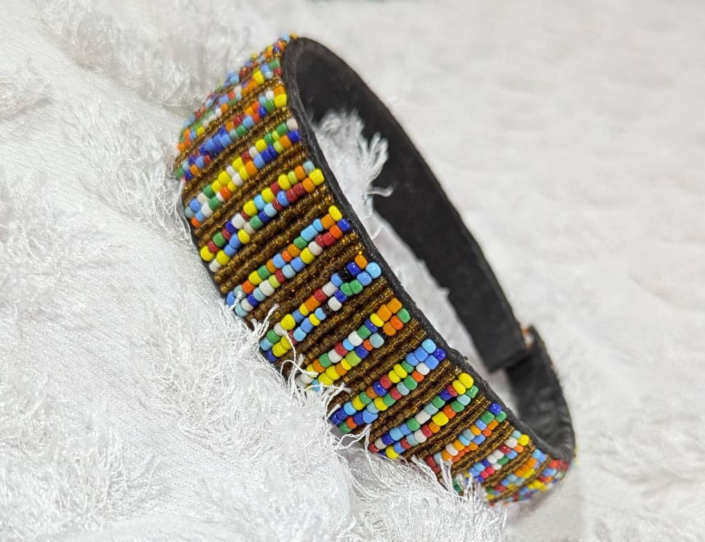 Rainbow Bronze Beaded Headband