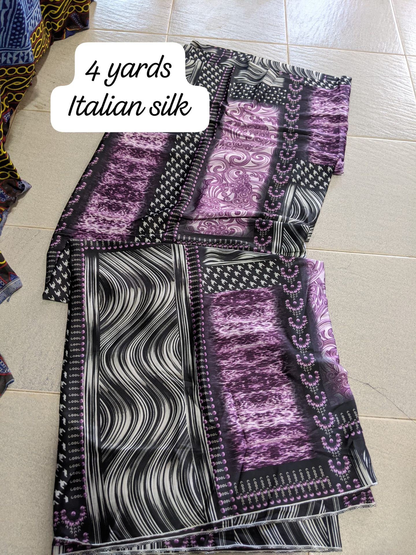 Plum & Houndstooth Patchwork Italian Silk