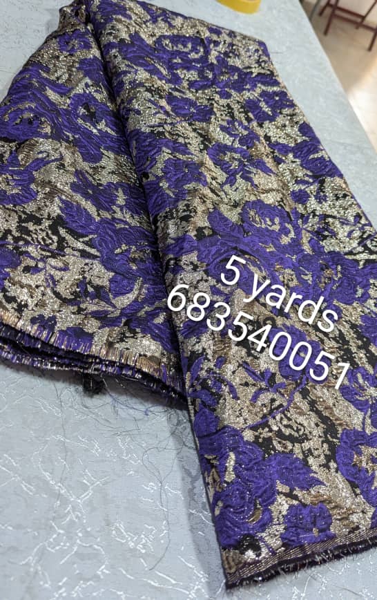 Brocade Purple Gold Damask