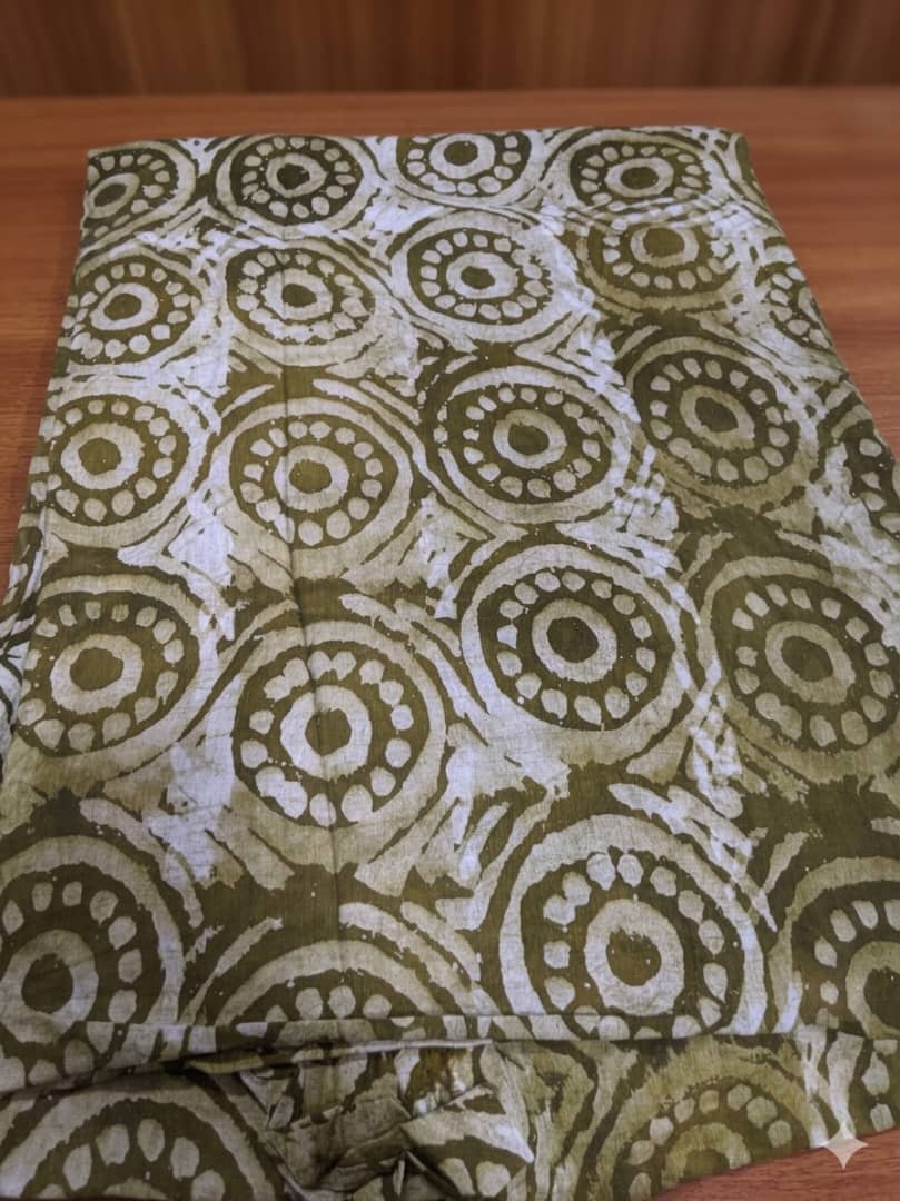 Olive Circle Batik Adire Crepe