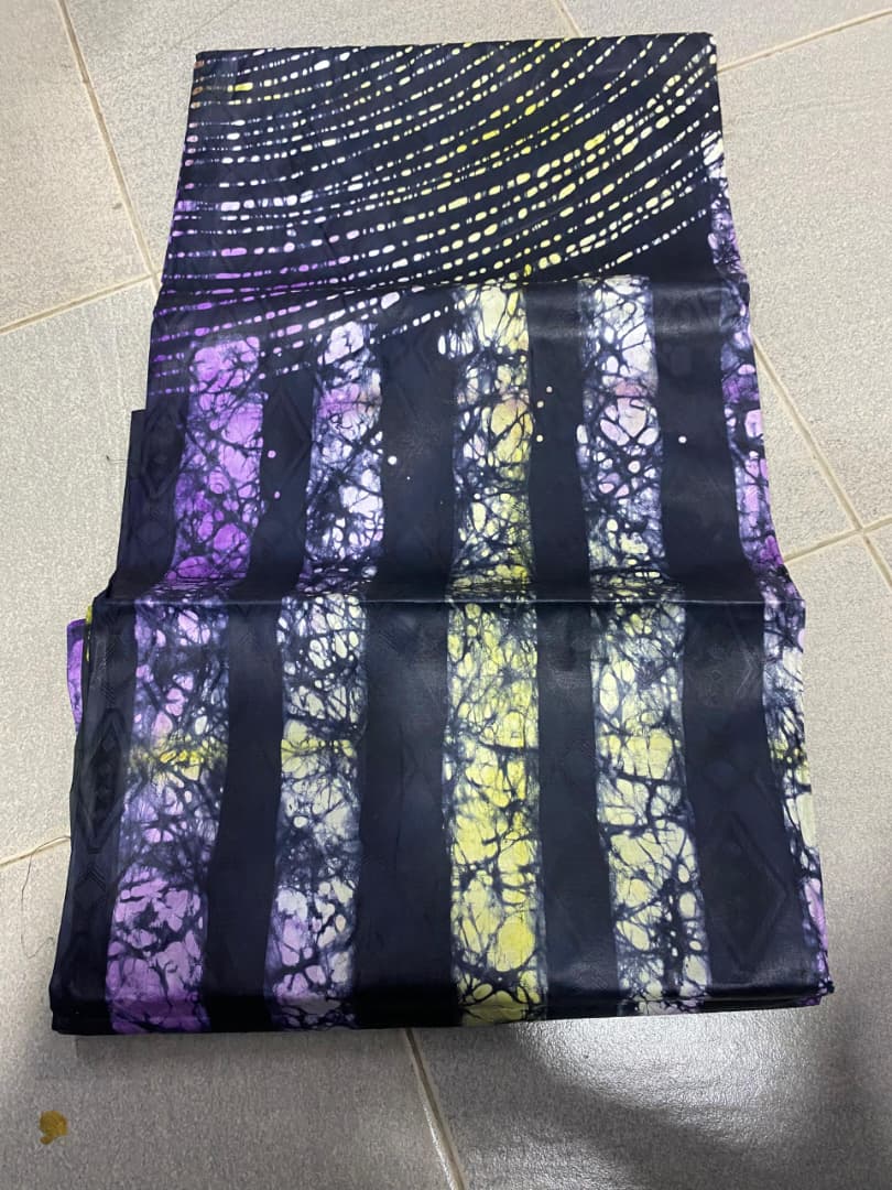 Violet & Citron Web Batik Silk