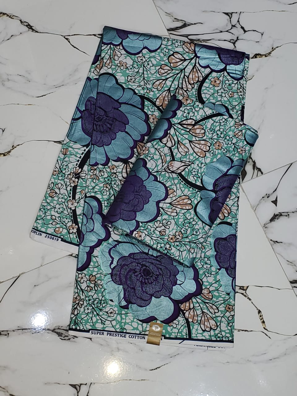 Super Prestige Cotton Teal Peony Poplin