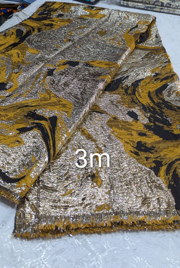 Brocade Mustard Silver Marble