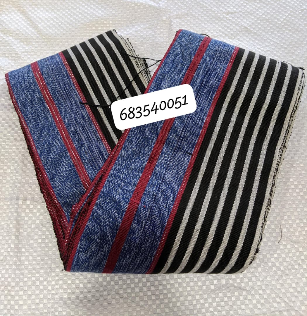 Ghana Smoked Denim Crimson Bold Stripe