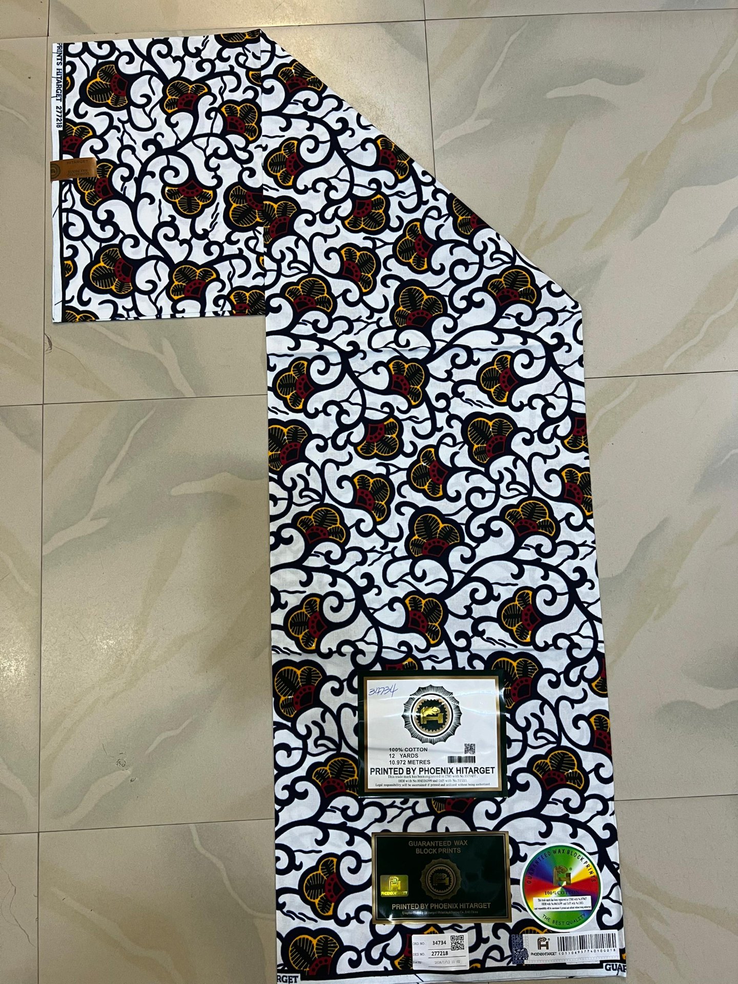 Hitarget Ivory & Navy Vine Bloom