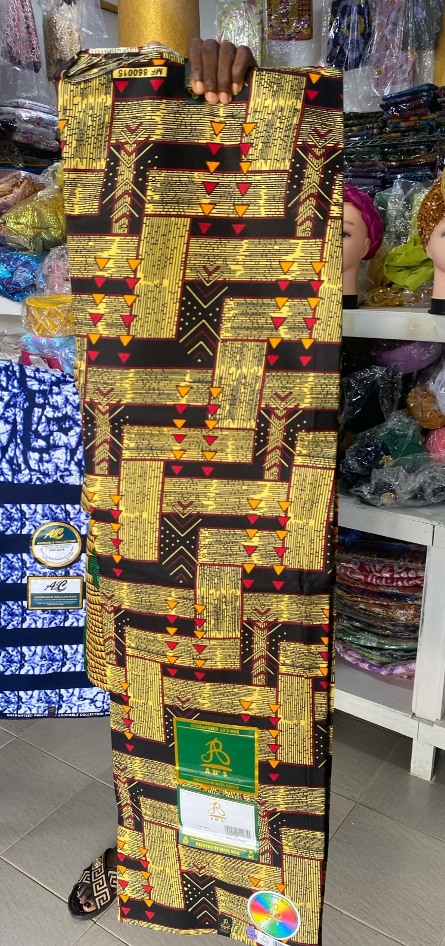 AB's Wax Kente Gold Crimson Blocks