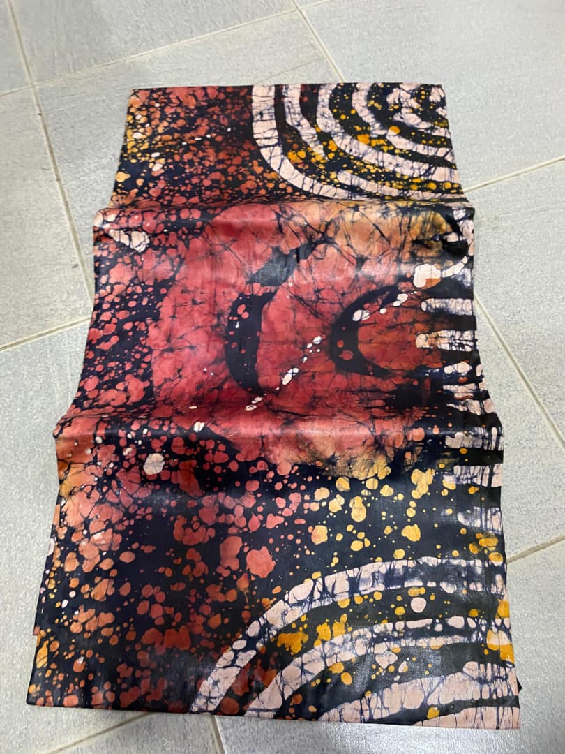 Coral Splatter Moon Batik Silk