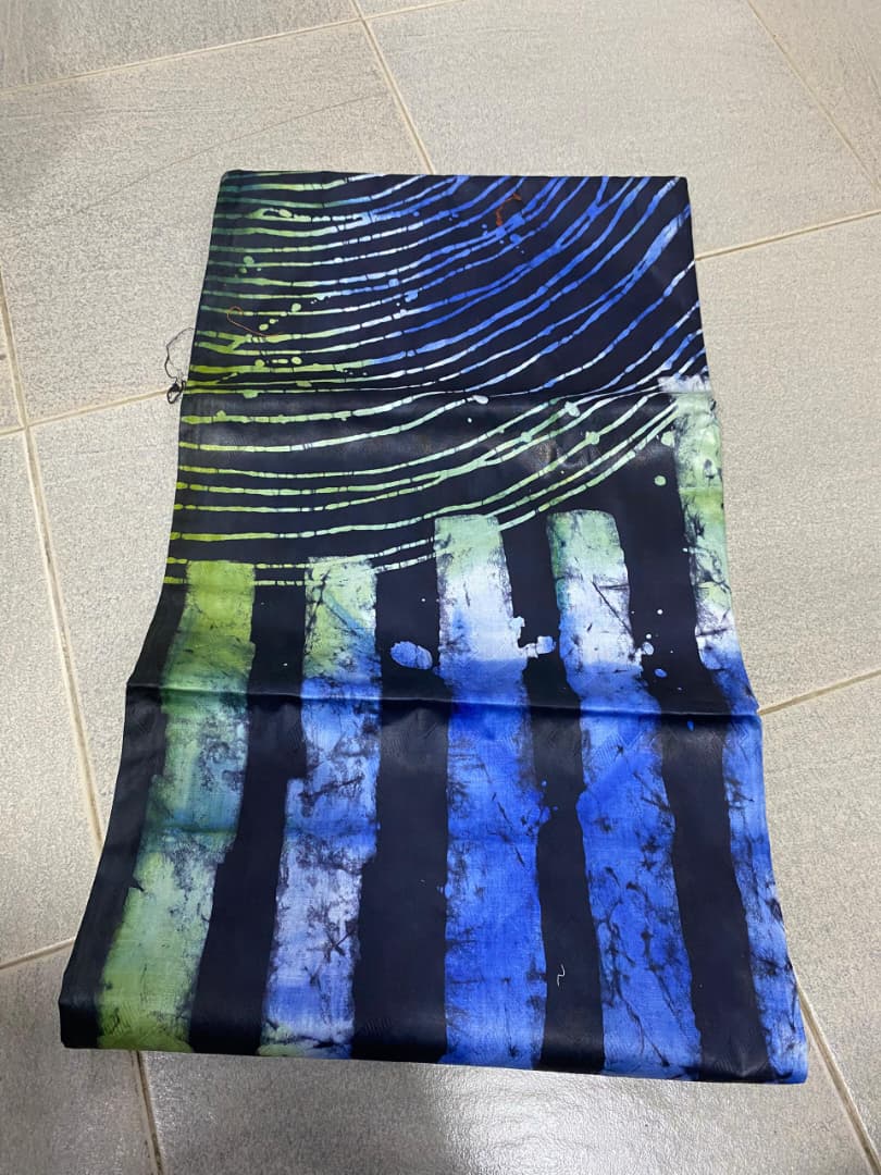 Ocean Stripe Ripple Batik Silk