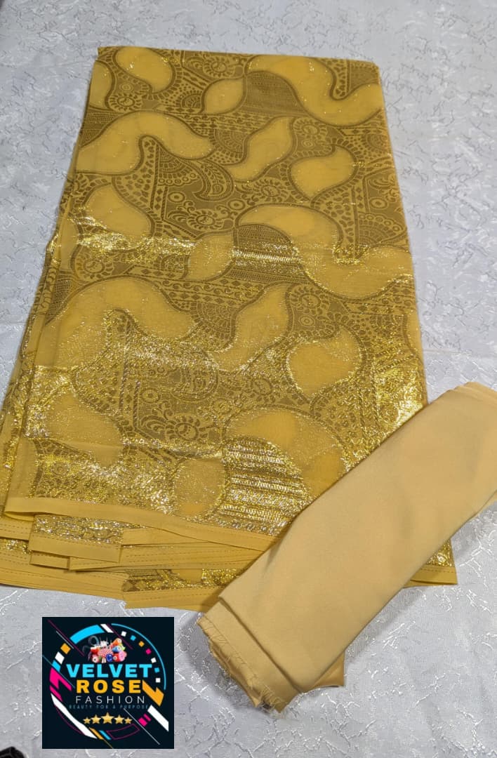 VIP Chiffon — Marigold & Gold Paisley