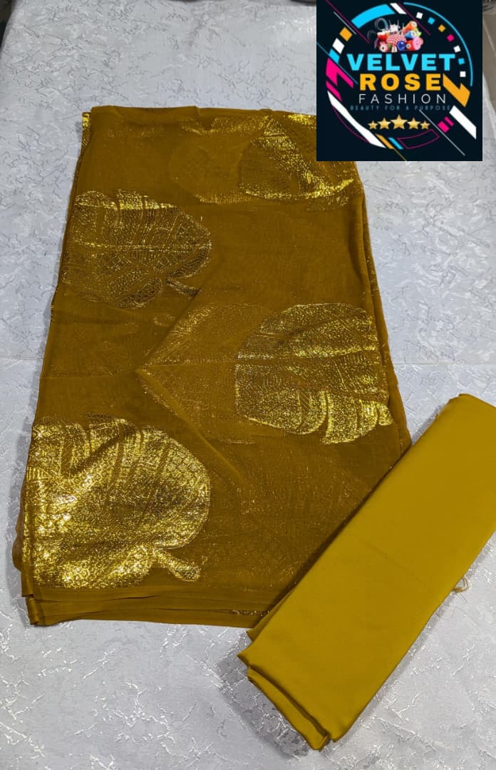 VIP Chiffon — Mustard & Gold Monstera