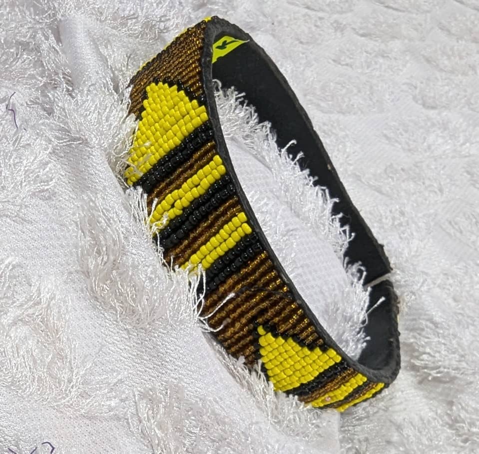 Sunflower Chevron Beaded Headband