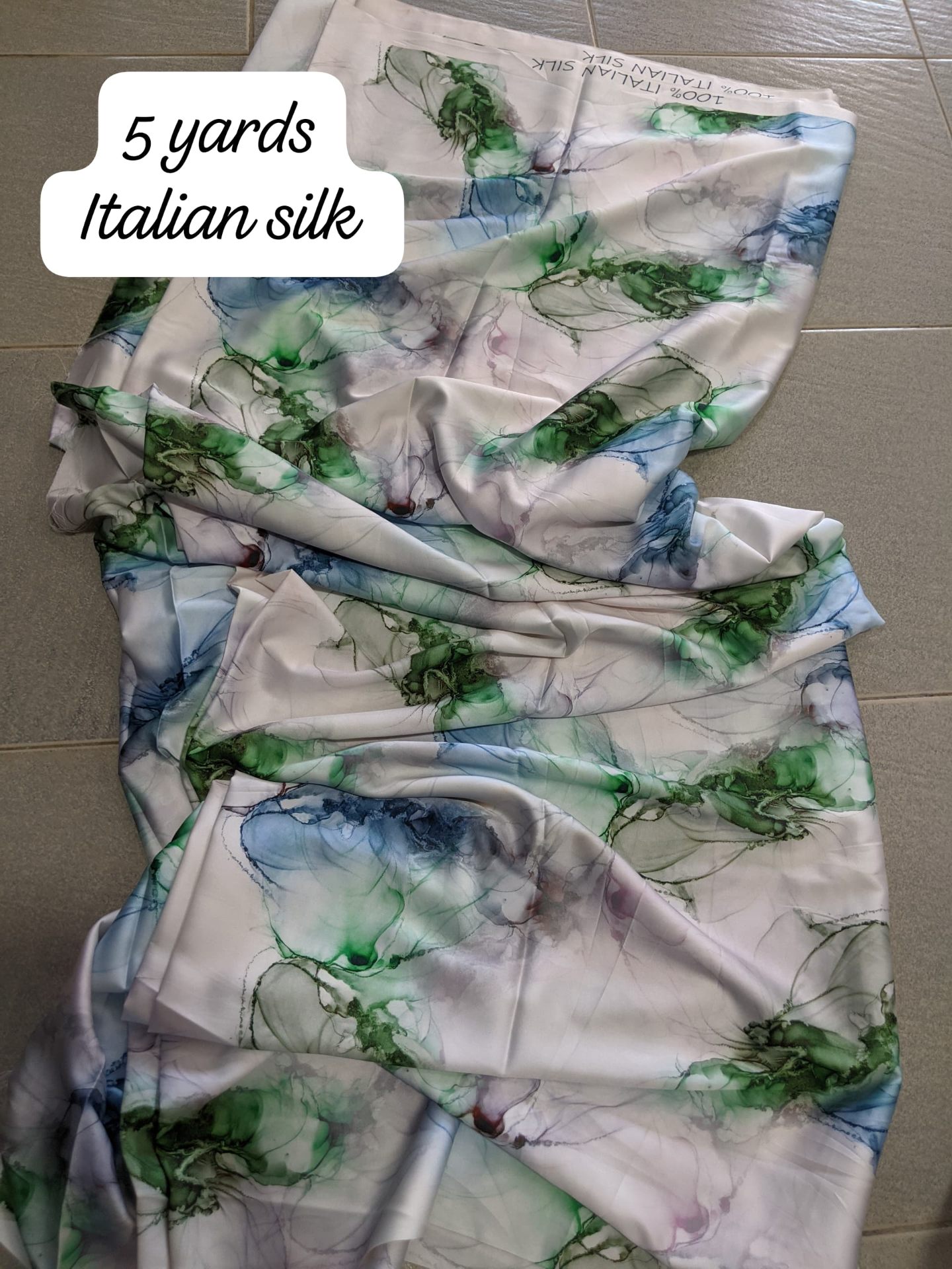 Emerald Ink-Bloom Italian Silk
