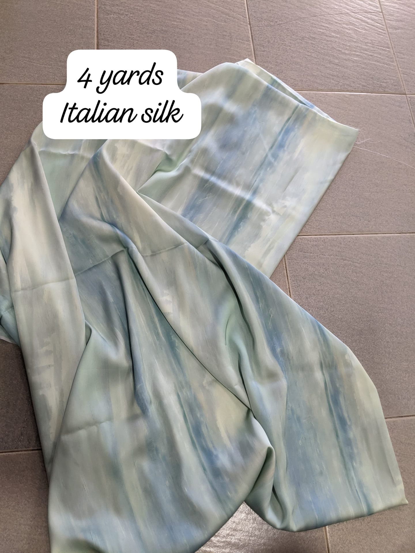 Seafoam Watercolour Italian Silk