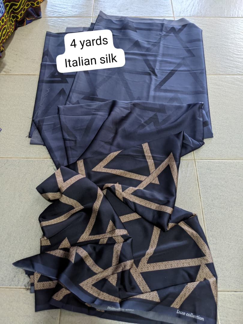 Midnight Geometric Luxe Silk