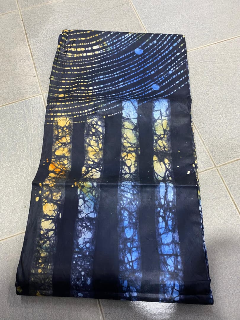 Midnight Starlight Batik Silk