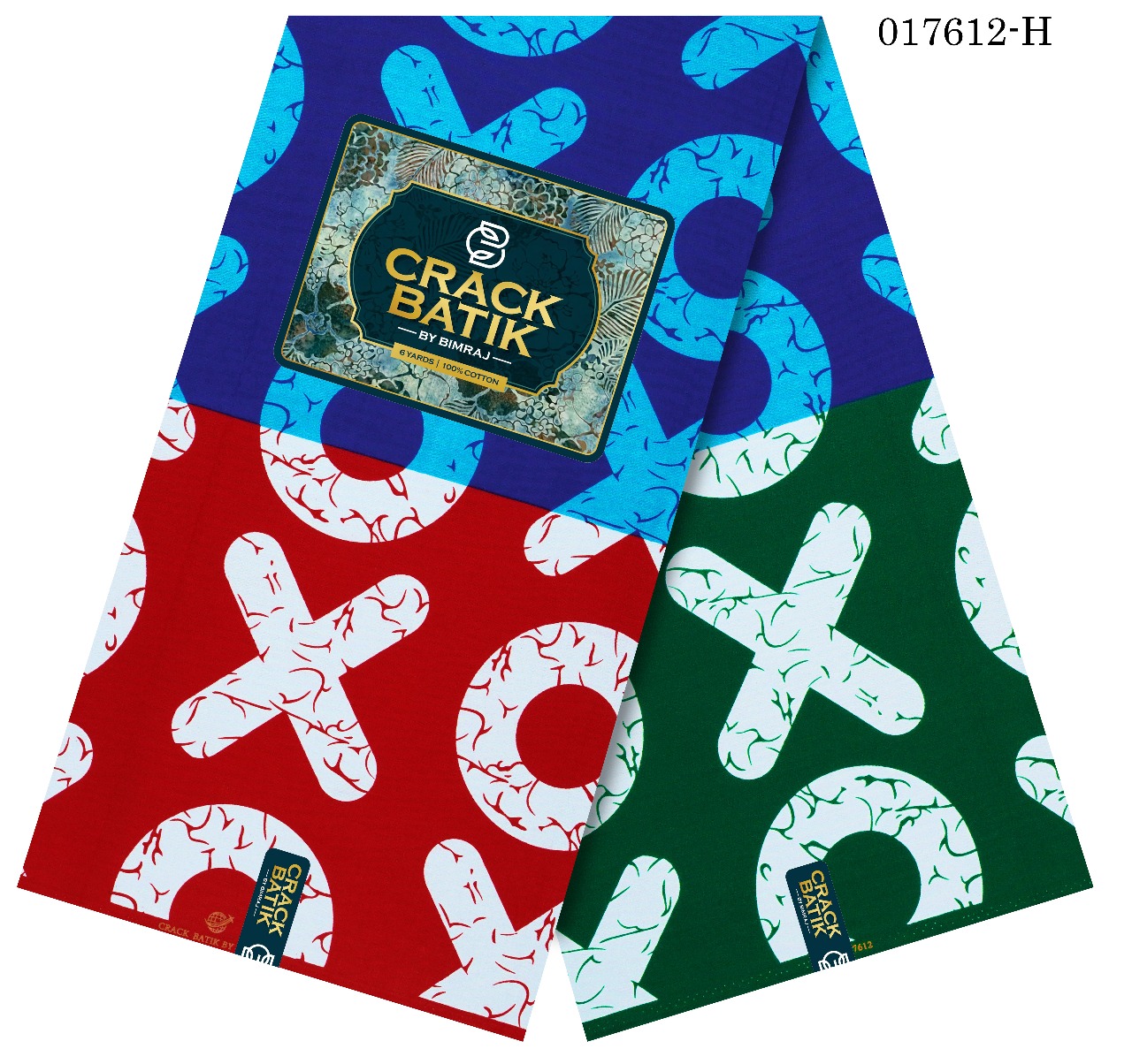 Crack Batik Cobalt Crimson Emerald XO