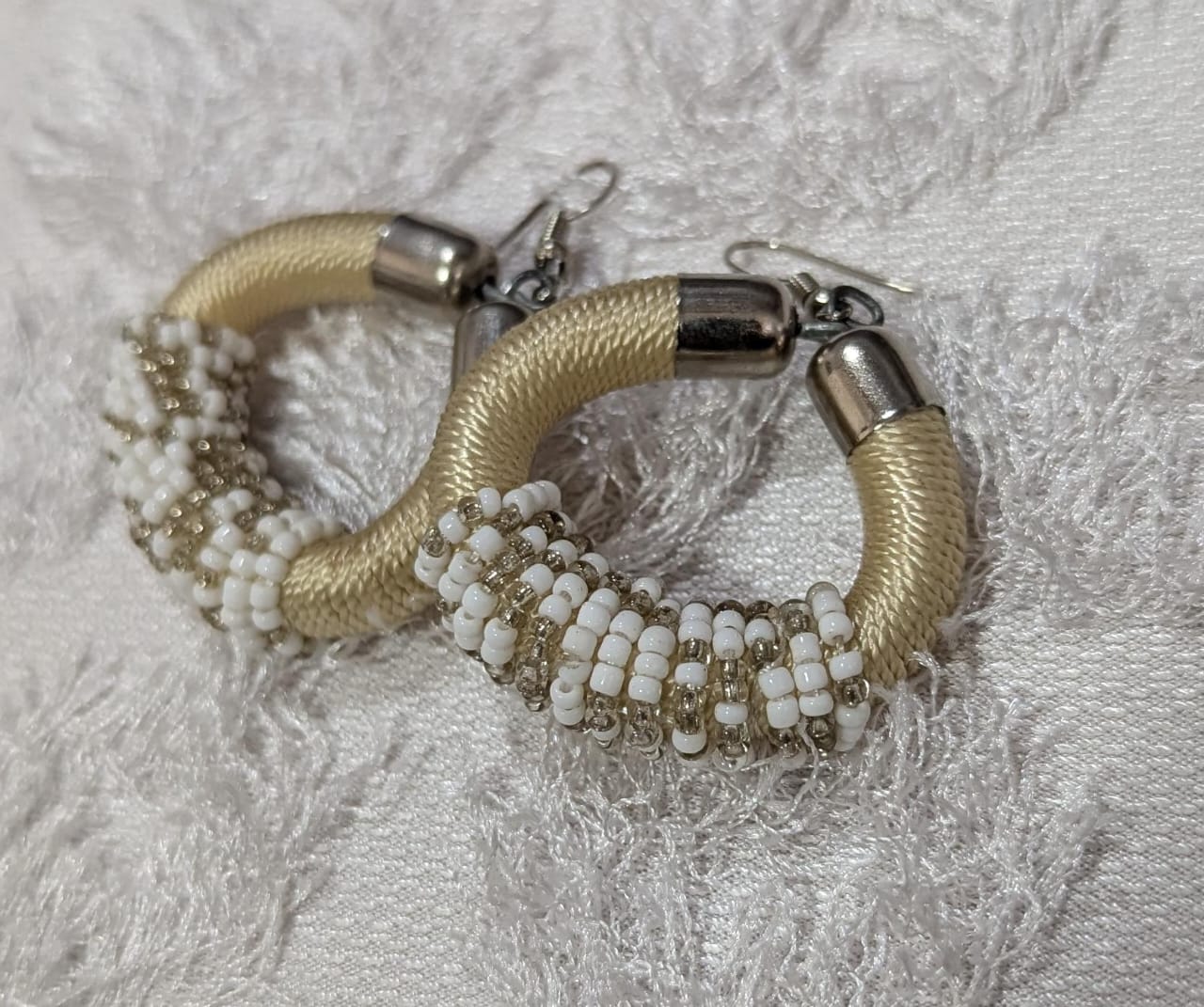 Pearl White Hoops