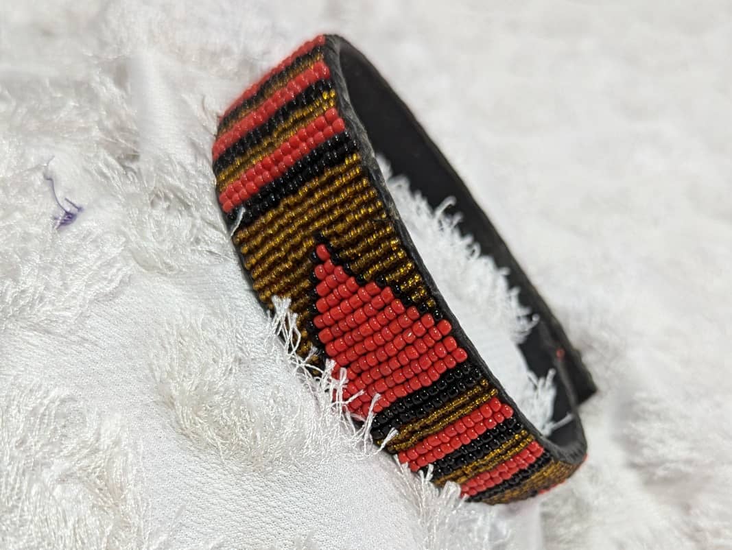 Crimson Arrow Beaded Headband