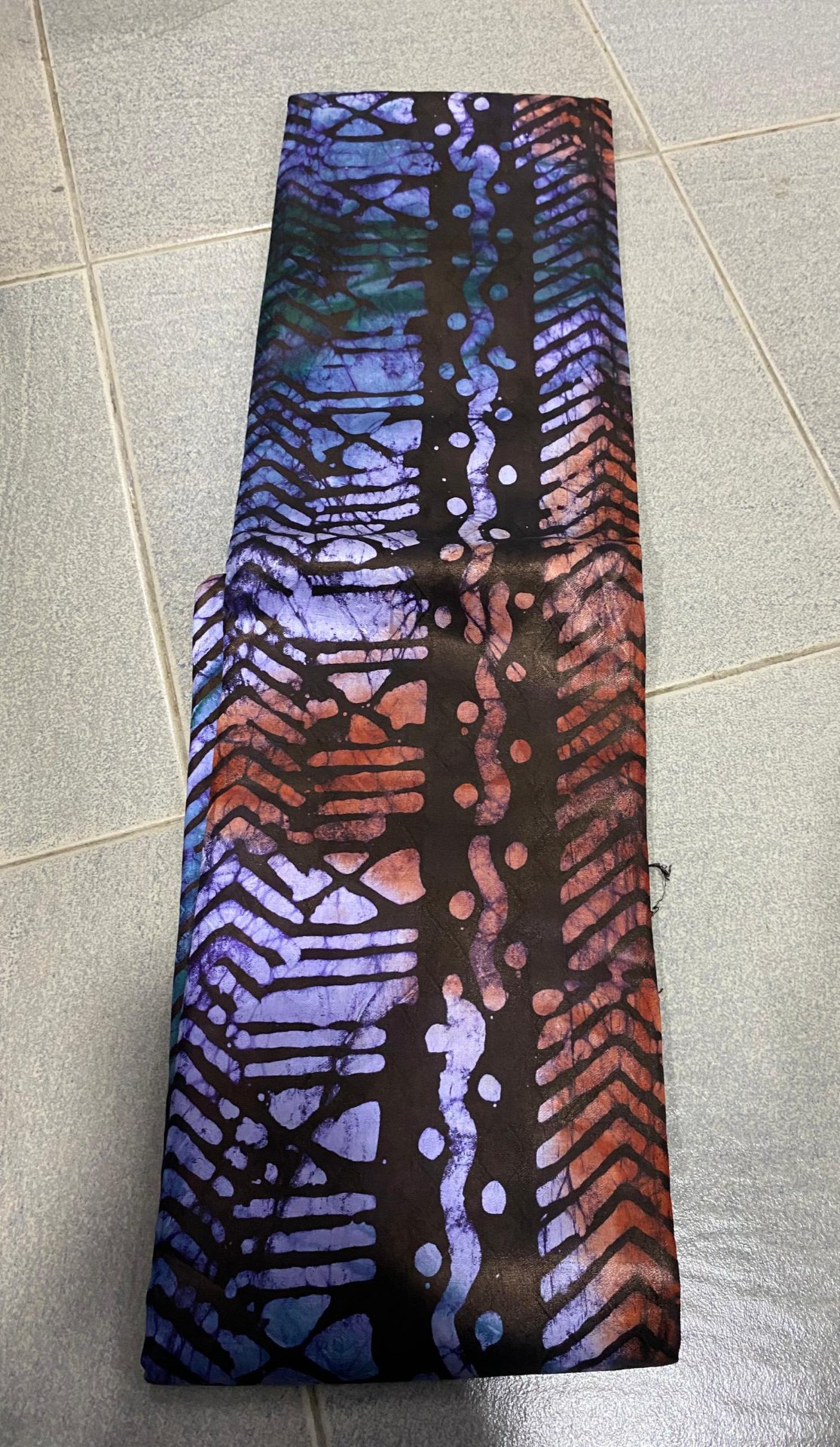 Amethyst Chevron Batik Silk