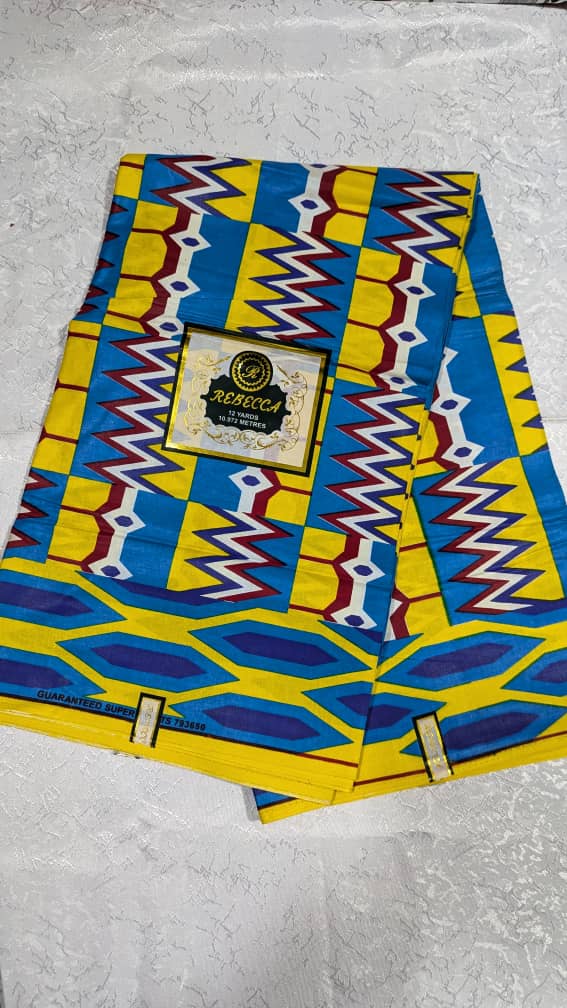 Rebecca Azure Yellow Chevron Kente