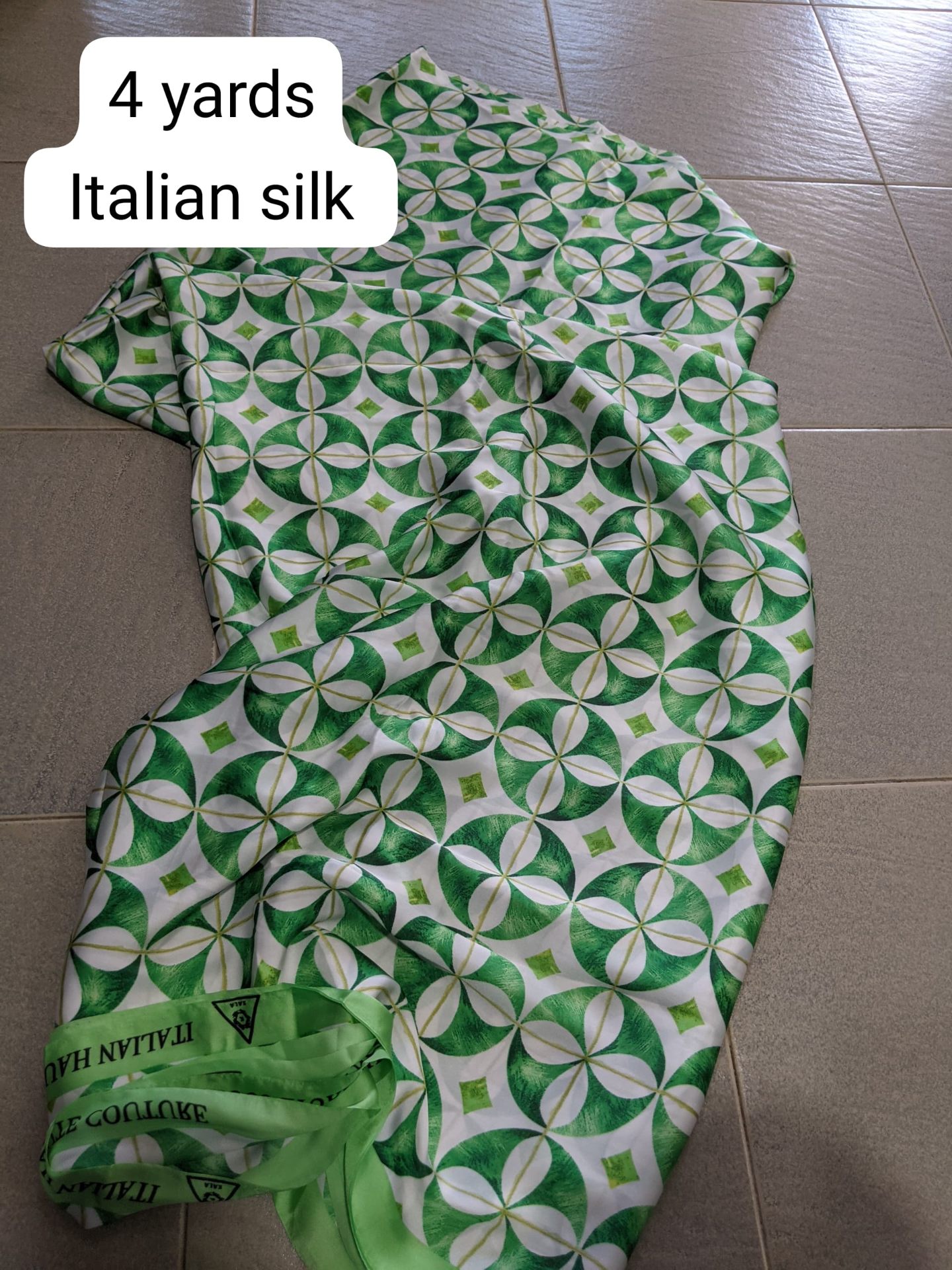 Emerald Kaleidoscope Tile Silk